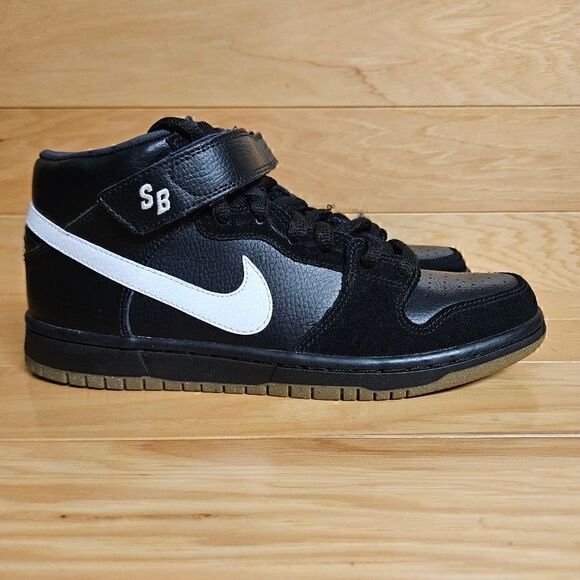 Nike Dunk Mid Pro SB Size 8 Black White Anthracite Gum 2012 Mens Shoe 314383 016 - Picture 1 of 12